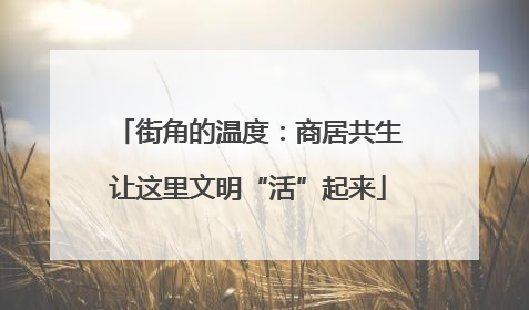 街角的温度：商居共生让这里文明“活”起来