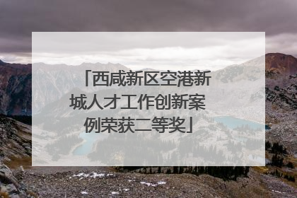 西咸新区空港新城人才工作创新案例荣获二等奖