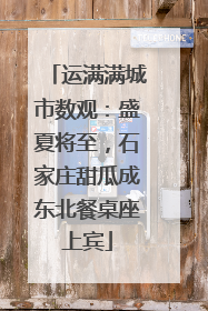 运满满城市数观：盛夏将至，石家庄甜瓜成东北餐桌座上宾