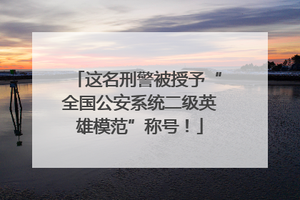 这名刑警被授予“全国公安系统二级英雄模范”称号！