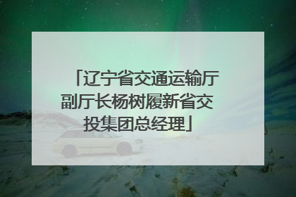 辽宁省交通运输厅副厅长杨树履新省交投集团总经理