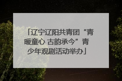 辽宁辽阳共青团“青暖童心 古韵承今”青少年观剧活动举办