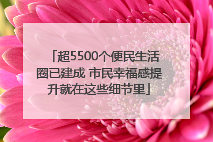超5500个便民生活圈已建成 市民幸福感提升就在这些细节里