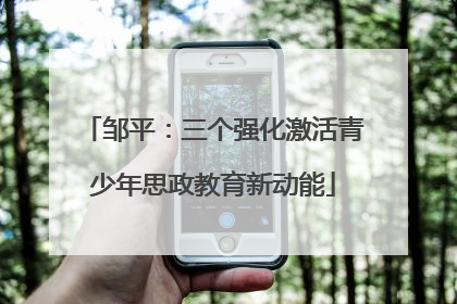 邹平：三个强化激活青少年思政教育新动能