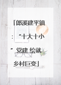 郎溪建平镇：“十大十小”党建 绘就乡村巨变