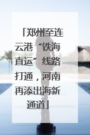 郑州至连云港“铁海直运”线路打通，河南再添出海新通道