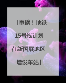 重磅！地铁15号线计划在新国展地区增设车站
