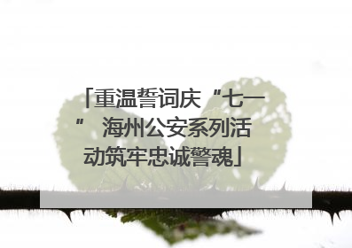 重温誓词庆“七一” 海州公安系列活动筑牢忠诚警魂