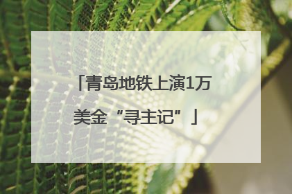 青岛地铁上演1万美金“寻主记”