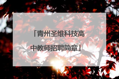 青州圣维科技高中教师招聘简章