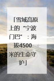 雪域高原上的“宁波门巴”：海拔4500米的生命守护
