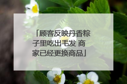 顾客反映丹香粽子里吃出毛发 商家已经更换商品