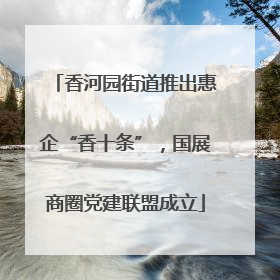 香河园街道推出惠企“香十条”，国展商圈党建联盟成立