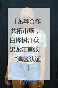 龙粤合作共拓市场，白桦树汁获黑龙江首张“湾区认证”
