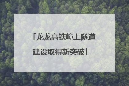 龙龙高铁嶂上隧道建设取得新突破