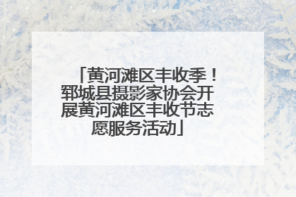 黄河滩区丰收季！郓城县摄影家协会开展黄河滩区丰收节志愿服务活动