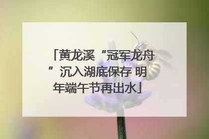 黄龙溪“冠军龙舟”沉入湖底保存 明年端午节再出水