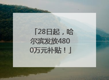 28日起，哈尔滨发放4800万元补贴！