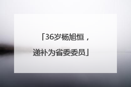 36岁杨旭恒，递补为省委委员