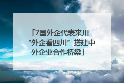 7国外企代表来川 “外企看四川”搭建中外企业合作桥梁