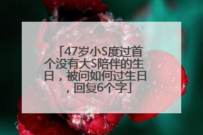 47岁小S度过首个没有大S陪伴的生日，被问如何过生日，回复6个字