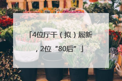 4位厅干（拟）履新，2位“80后”