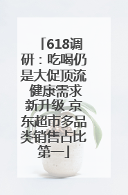 618调研：吃喝仍是大促顶流 健康需求新升级 京东超市多品类销售占比第一